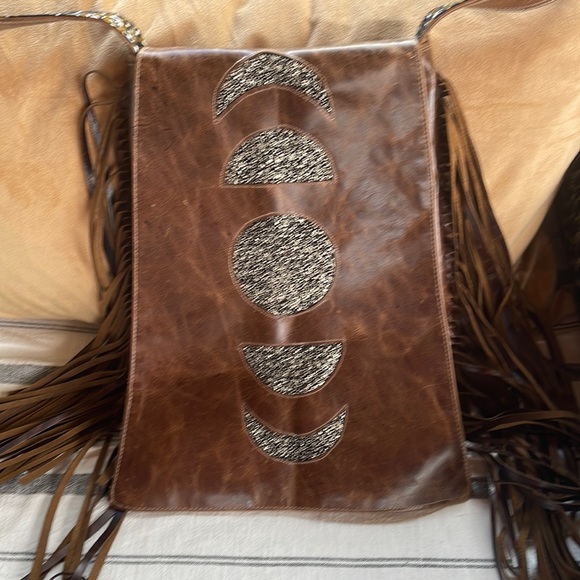 *SOLD* Moon Phase Leather Crossbody Bag - OOOIK!!! 🩵🌖 - Picture 2 of 8